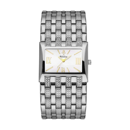 Orimart Luxury Women’s 38mm Square Quartz Watch – Diamond Inlay Dial, Alloy Case & Chain Strap, 10M Water Resistant Maud