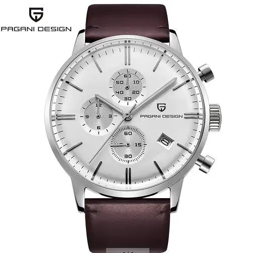 PAGANI DESIGN 2720 Men’s Sports Chronograph Watch – Quartz Business & Fashion Leather Strap Wristwatch