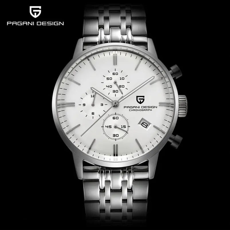 PAGANI DESIGN 2720 Men’s Sports Chronograph Watch – Quartz Business & Fashion Leather Strap Wristwatch