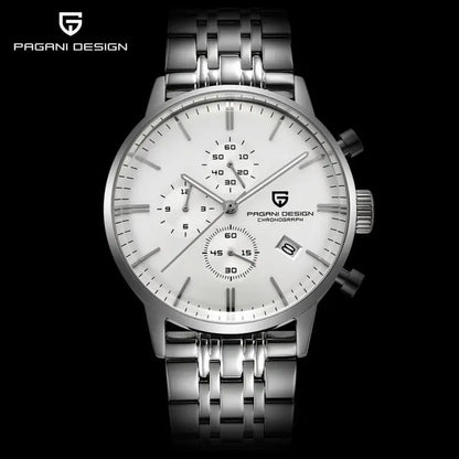 PAGANI DESIGN 2720 Men’s Sports Chronograph Watch – Quartz Business & Fashion Leather Strap Wristwatch