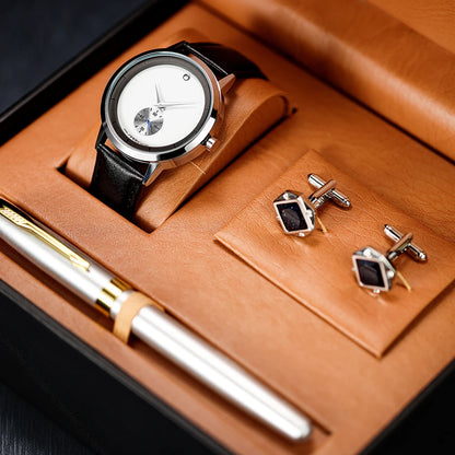 Sinobi Men’s Watch Gift Set – Luxury Watch, Pen & Collar Buckle in Box