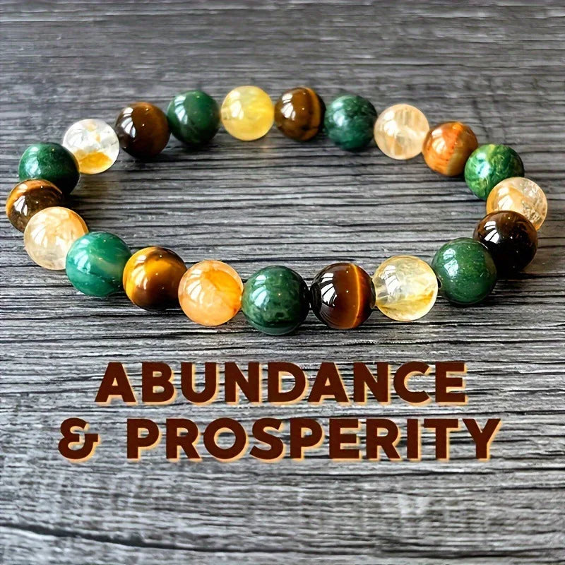 8mm Natural Stone Handmade Elastic Bracelet | Yoga Beaded Jewelry for Women | Love, Wealth, Prosperity & Success Bracelet Samara