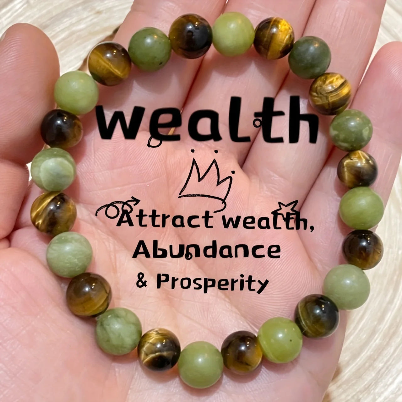 8mm Natural Stone Handmade Elastic Bracelet | Yoga Beaded Jewelry for Women | Love, Wealth, Prosperity & Success Bracelet Samara