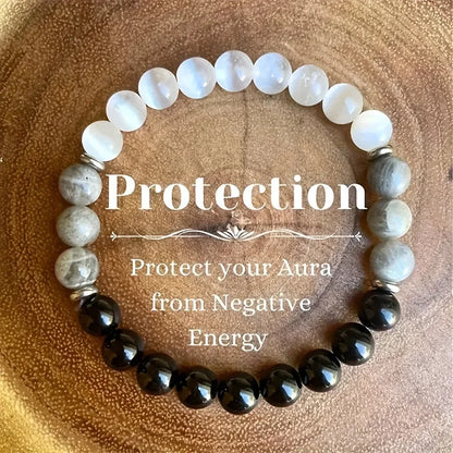 8mm Natural Stone Handmade Elastic Bracelet | Yoga Beaded Jewelry for Women | Love, Wealth, Prosperity & Success Bracelet Samara