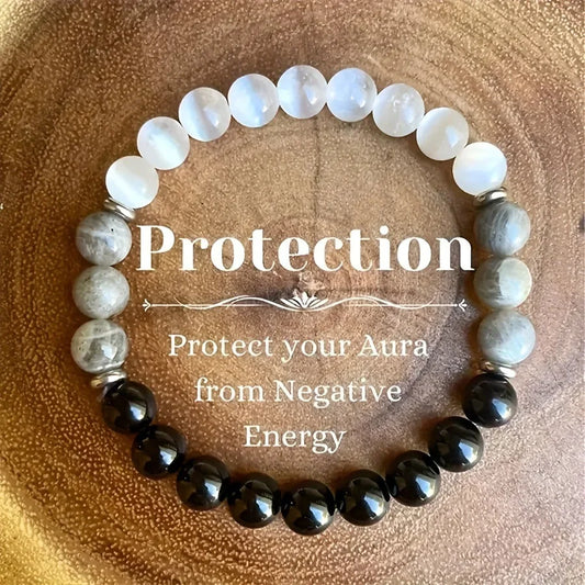 8mm Natural Stone Handmade Elastic Bracelet | Yoga Beaded Jewelry for Women | Love, Wealth, Prosperity & Success Bracelet Samara