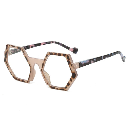 Hexagonal Full-Rim Blue Light Blocking Glasses | Stylish PC Eyewear for Youth | Unisex Frames for Men & Women Casper