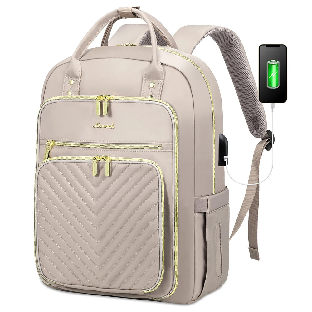 Women's 15.6-Inch Laptop Backpack - Stylish Work, Travel, and School Bag | Large Casual Sports & Business Backpack Selin