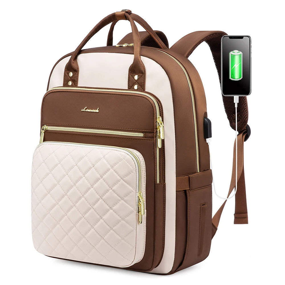 LOVEVOOK Fashion Travel Backpack | Water-Resistant, Multi-Pocket College Bookbag for Women, Fits 15.6" & 17" Laptops