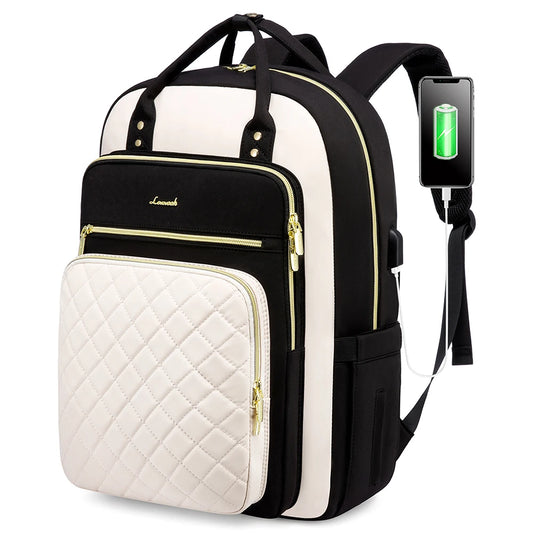 LOVEVOOK Fashion Travel Backpack | Water-Resistant, Multi-Pocket College Bookbag for Women, Fits 15.6" & 17" Laptops