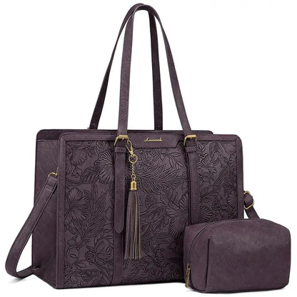 LOVEVOOK Laptop Tote Bag Set | 15.6/17 inch Briefcase for Women, Work & Travel Shaira