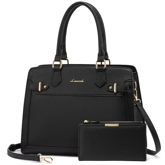 LOVEVOOK 2023 PU Leather Tote Bag Set for Women - 2pcs Handbags & Shoulder Bags Graciela