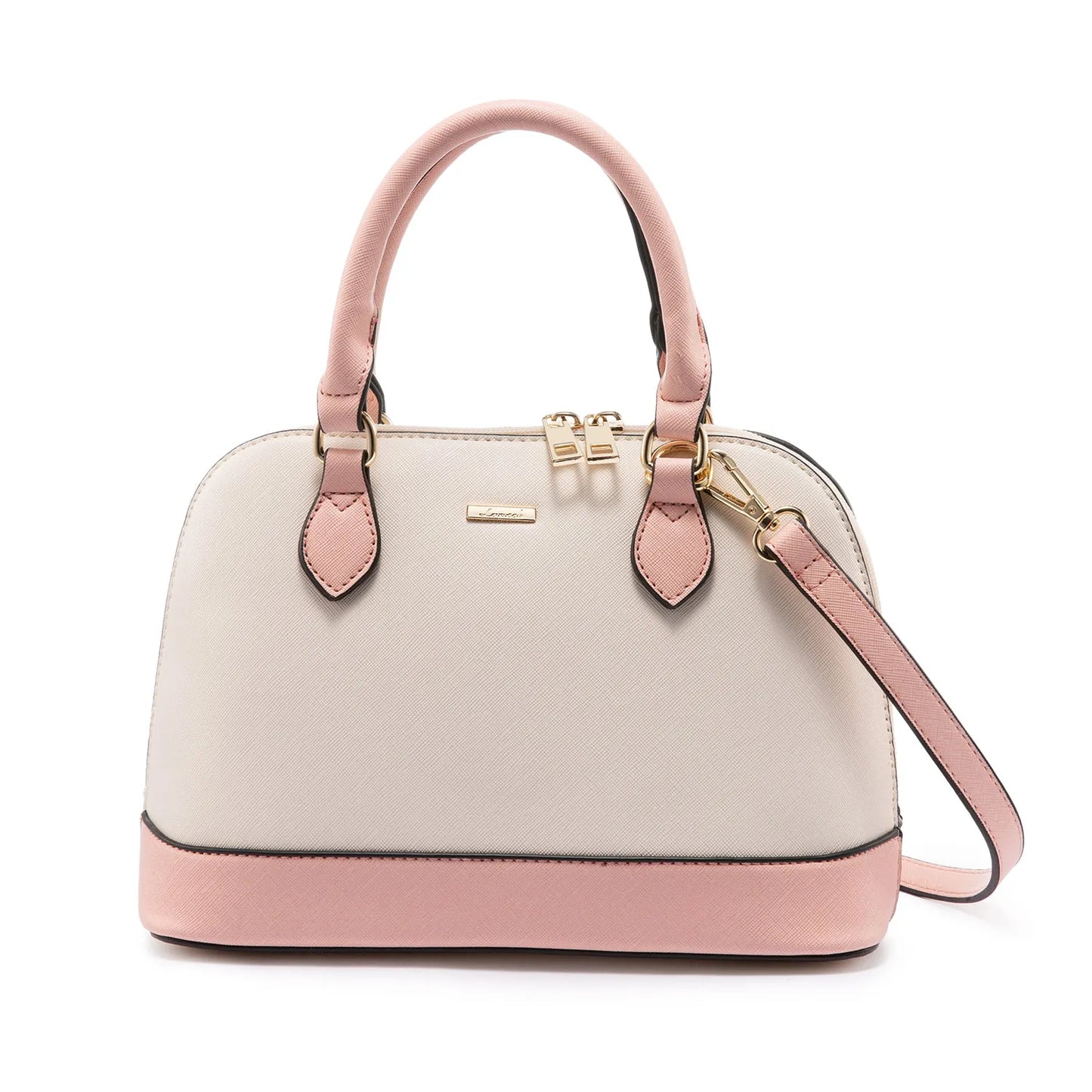 LOVEVOOK Designer Double Zip Satchel Bag – Classic Top Handle Shoulder Purse & Small Crossbody Bag for Women Yassi