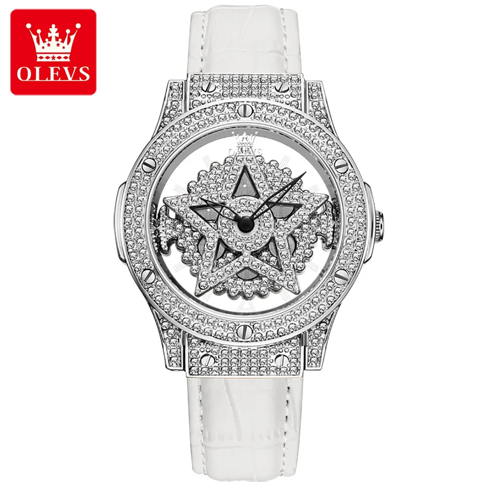 OLEVS 9938 Women’s Luxury Watch 2024 – Diamond Snowflake Dial, Fashion Elegant Design, Waterproof Ladies Wristwatch, Reloj Mujer