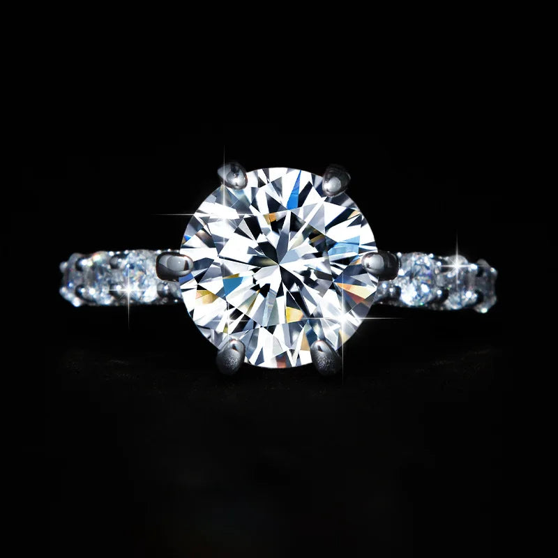 S925 Sterling Silver 5 Carat VVS D Color Moissanite Engagement Ring for Women – Luxury Wedding Band Calyra