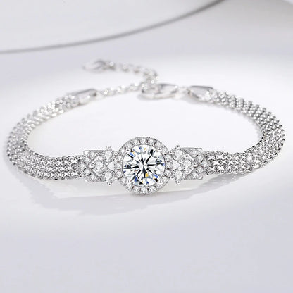 S925 Silver Moissanite Bracelet – French Gentle Style, Versatile Fashion Accessory Freya