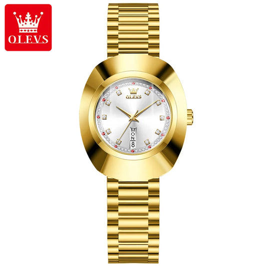 OLEVS 7017 Luxury Stainless Steel Women's Watch – Luminous, Diamond, Waterproof, Calendar Quartz Design