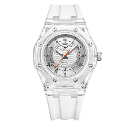 ONOLA 3857 Couple’s Quartz Watch – Simple, Casual Design, Waterproof Rubber Strap, For Men & Women