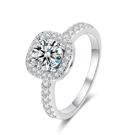 925 Sterling Silver Square Moissanite Ring | Elegant Gift for Special Occasions Zola