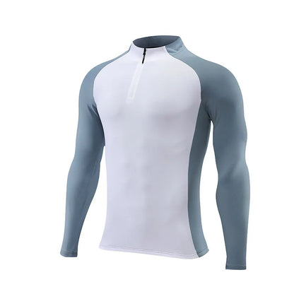 Men’s Long‑Sleeve Performance Training T‑Shirt – Quick‑Dry Half‑Zip Running & Fitness Top