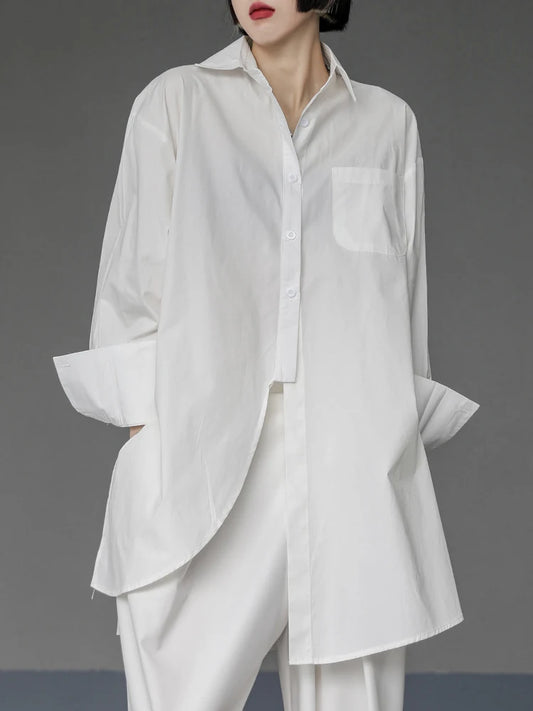 Spring New Design Medium Length Loose Korean Edition High End Slim and Versatile Women's Shirts Jessica