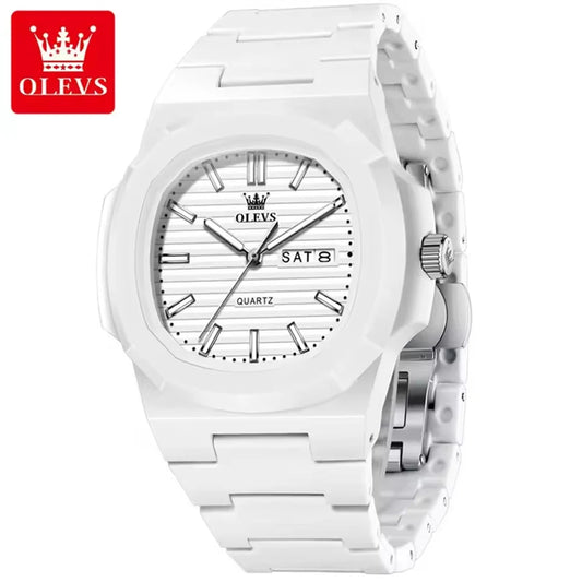 OLEVS 5627 Luxury Luminous Quartz Watch for Men Water Resistant Movement Date Calendar Mens Wristwatches Clock Reloj Hombre