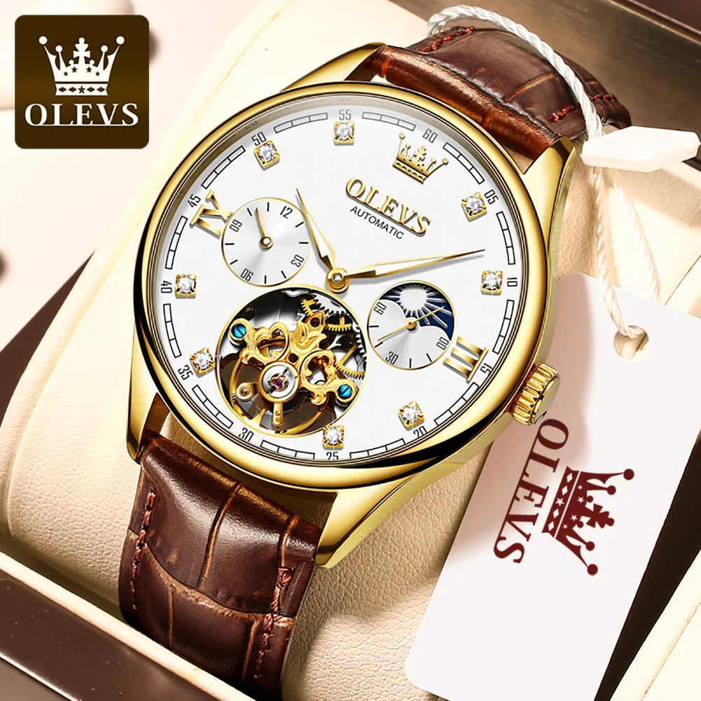 OLEVS 3601 Men's Luxury Automatic Watch - Top Brand Sport Mechanical Wristwatch, Custom Design