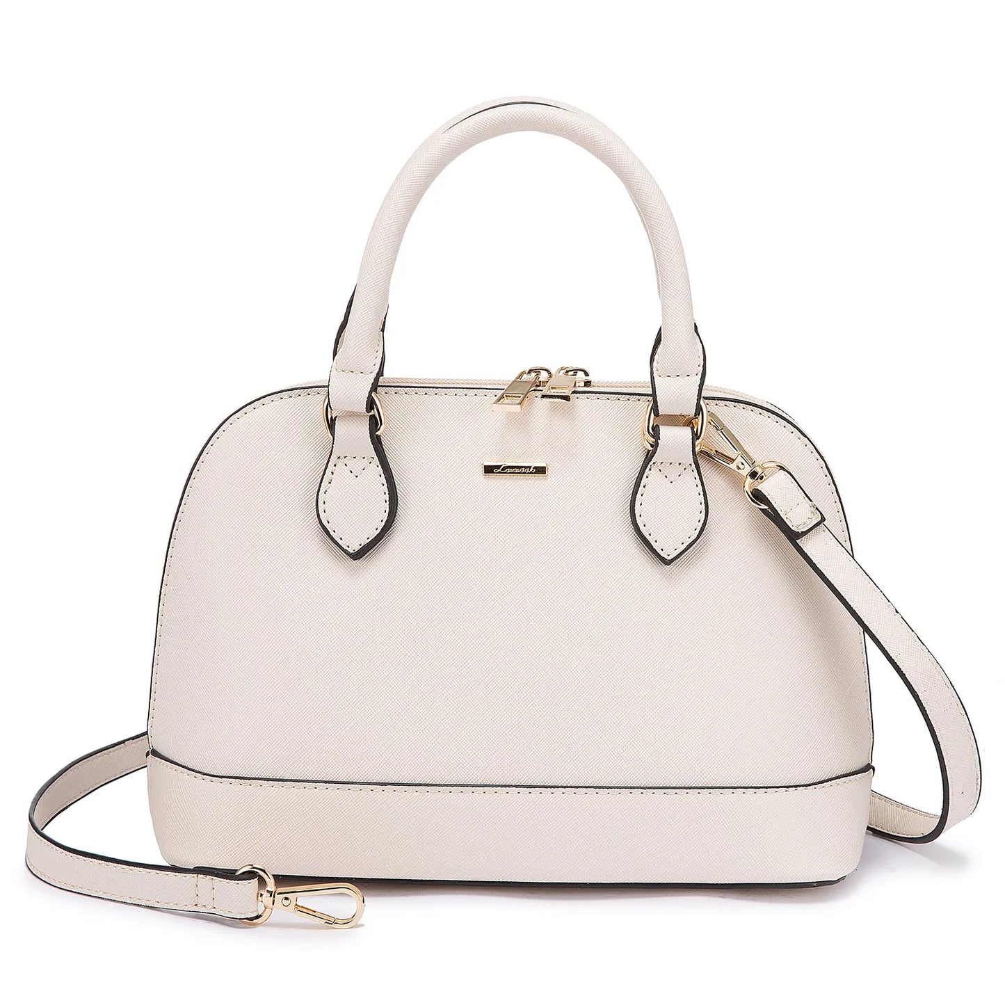 LOVEVOOK Designer Double Zip Satchel Bag – Classic Top Handle Shoulder Purse & Small Crossbody Bag for Women Yassi