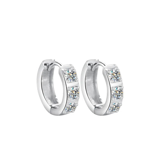 GRA Certified 925 Sterling Silver Moissanite Stud Earrings – 0.1ct Round Cut Diamond Fine Jewelry for Women Carly