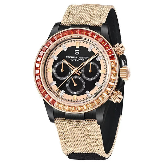 Brand New Pagani Design 1732 – Men's Luxury Automatic Mechanical Watch with Diamond Bezel, Waterproof Dive Watc