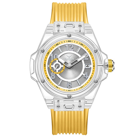 ONOLA 3836 Men & Women's Quartz Watch – Square Sport Design, Silicone Strap, Luminous Glass