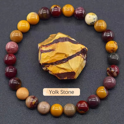 8mm Natural Stone Beaded Bracelet | Fashion Crystal Elastic Stretch Jewelry Gift Nia