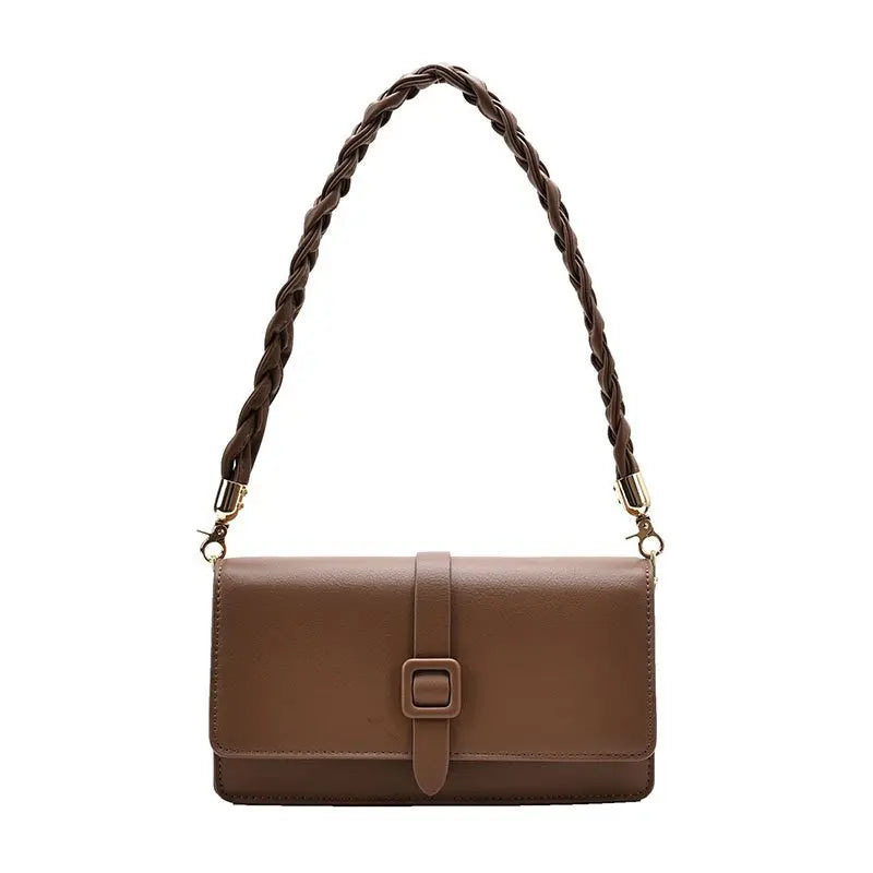 Casual Women’s Single-Shoulder Bag: Solid-Color Underarm Bag with Woven Strap Nylah