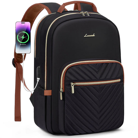 Waterproof Nylon Laptop Backpack for Women & Girls - 15.6 & 17-Inch College, School, Travel, and Business Bag