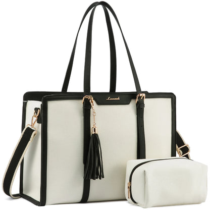 LOVEVOOK Laptop Tote Bag Set | 15.6/17 inch Briefcase for Women, Work & Travel Shaira