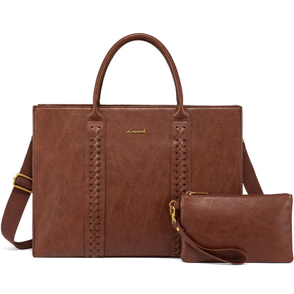 LOVEVOOK 2-Piece Women's Handbag Set - 15.6-Inch Elegant Tote & Shoulder Bags for Work and Fashion Amelia
