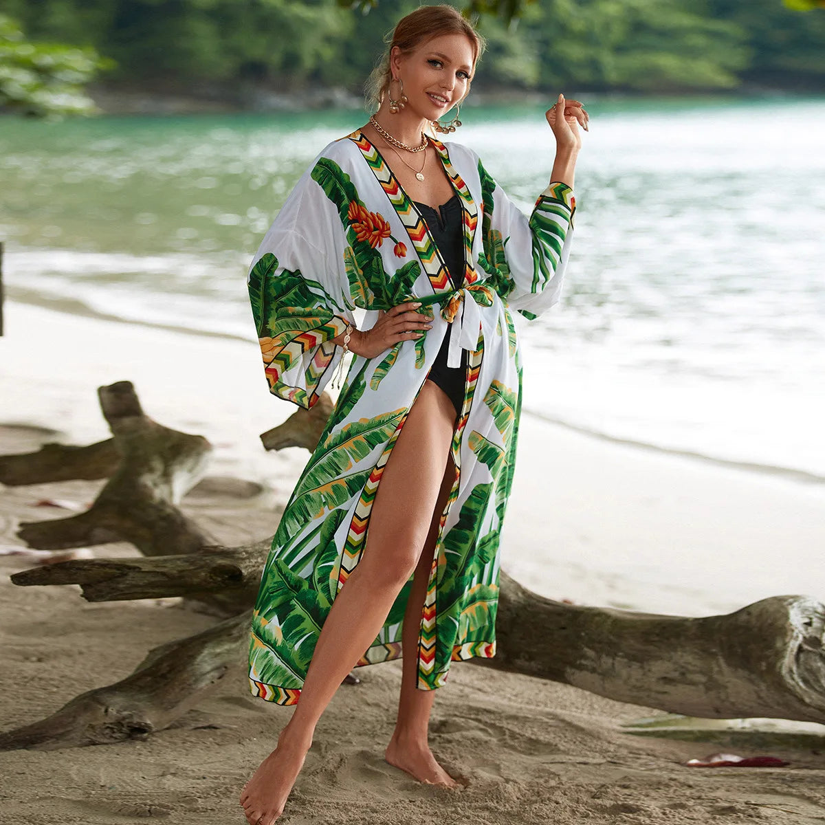 Women Beach Smock Sexy Cardigan Loose Sunscreen Shirt Bikini Smock