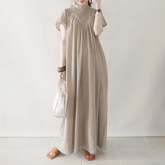 Women's Long Cotton Linen Dress | Casual Loose-Fit Fashion with Elegant Style Kiana