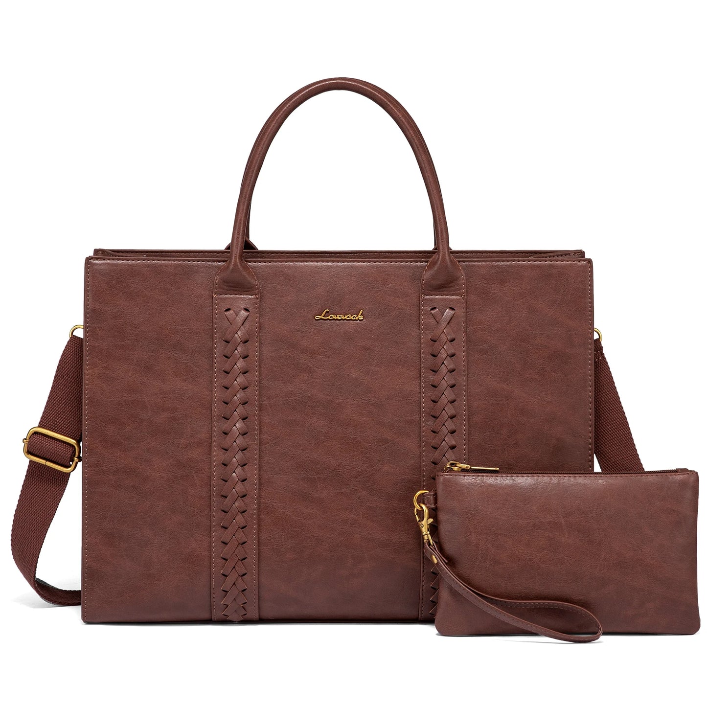 LOVEVOOK 2-Piece Women's Handbag Set - 15.6-Inch Elegant Tote & Shoulder Bags for Work and Fashion Amelia