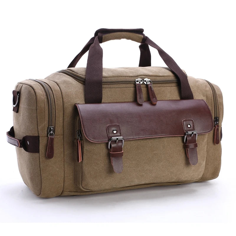 Canvas Travel Handbag – Large Capacity Crossbody Tote Bag for Travel and Daily Use