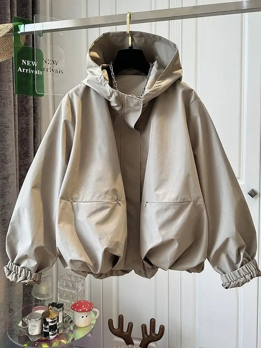 Women's Retro Hooded Jacket – Loose Fit Casual Fashion Coat Sansa