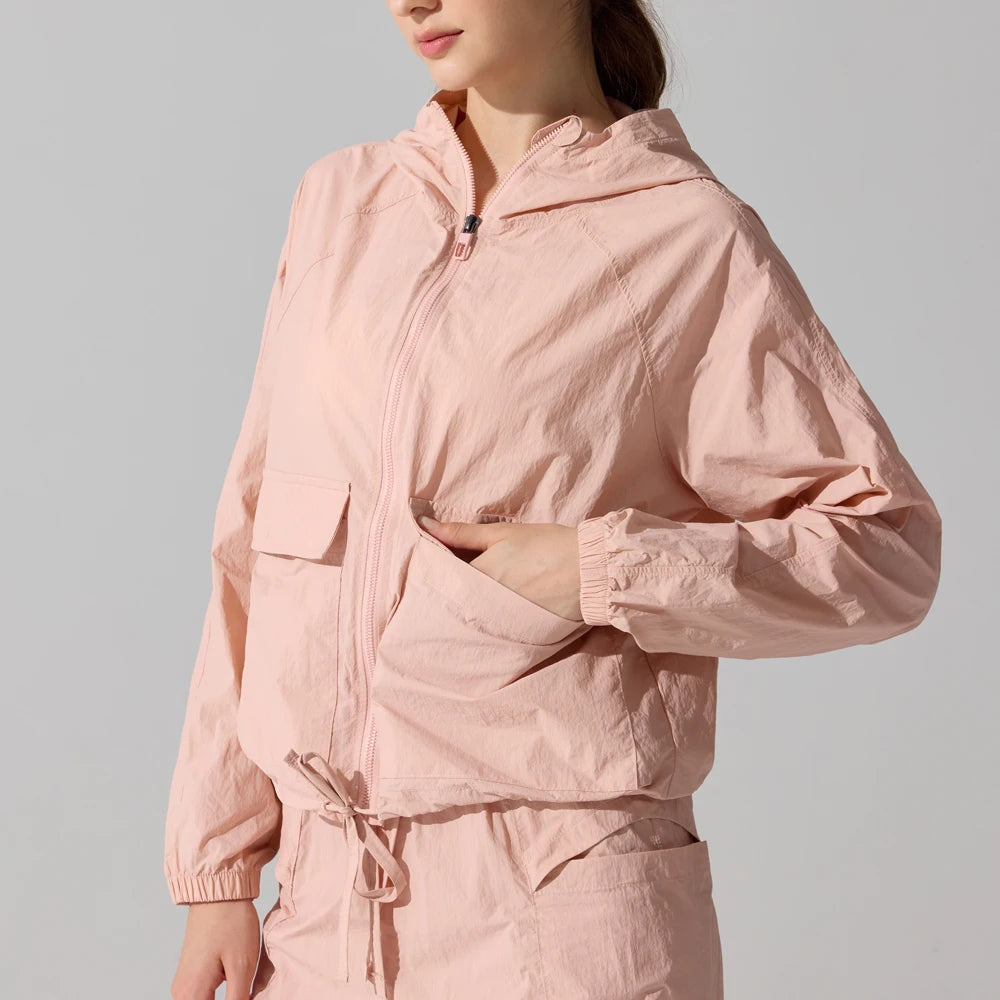 Women’s Quick‑Dry Yoga Jacket – Long‑Sleeve Zipper Fitness Top with Hood for Running & Sun Protection Mary Kay