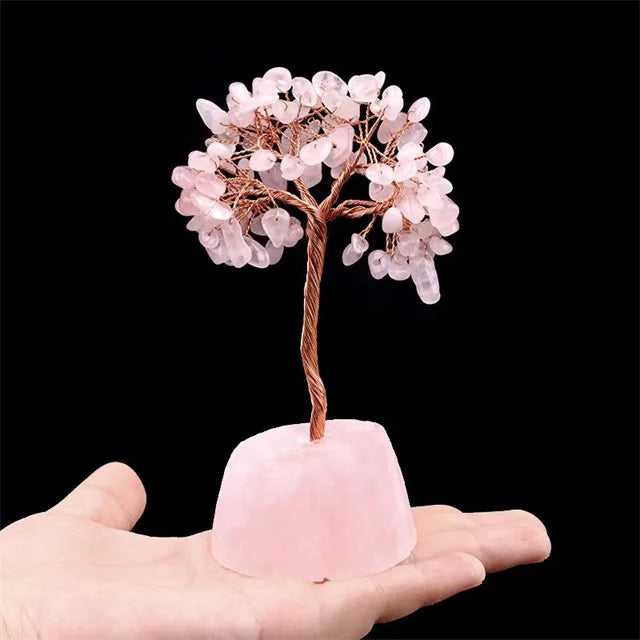 12-14cm Natural Crystal Chips Money Tree | Quartz, Amethyst, & More