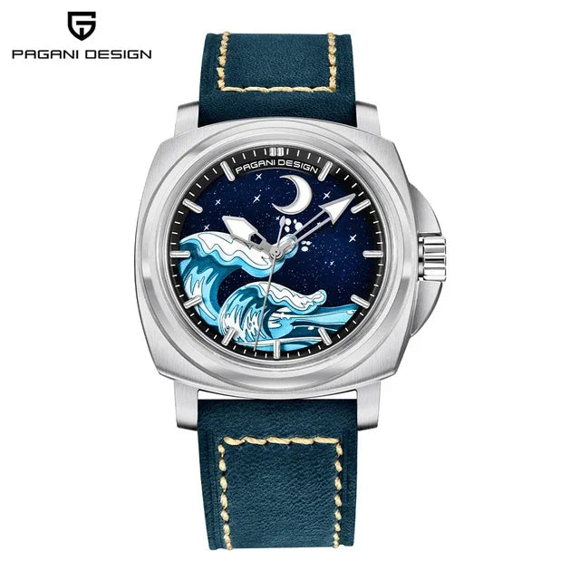 Pagani Design PD‑YS011 Men's Automatic Watch – TMI NH35A Mechanical Movement, Sapphire Crystal, 100M Waterproof, Stainless Steel