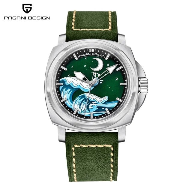 Pagani Design PD‑YS011 Men's Automatic Watch – TMI NH35A Mechanical Movement, Sapphire Crystal, 100M Waterproof, Stainless Steel